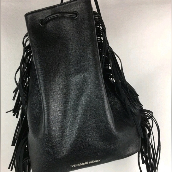 ❗️ VICTORIA SECRET Black Fringe Leather Backpack  ❗️ - Picture 6 of 12